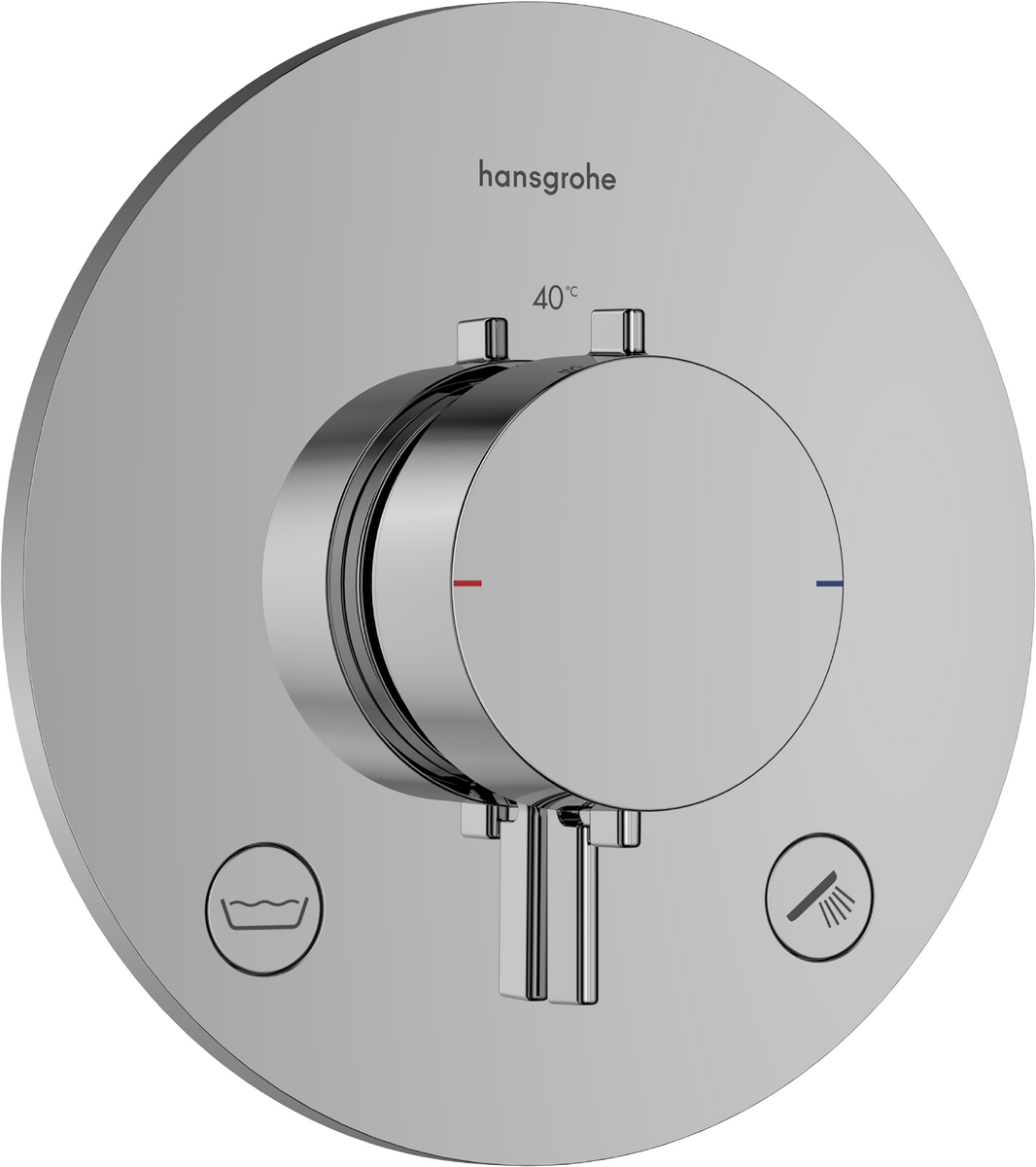 Thermostat for concealed installation for 2 functions with integrated security combination according to EN1717