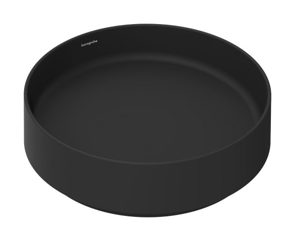 Aufsatzwaschtisch 400/400 ohne Hahnloch und Überlauf Mattschwarz