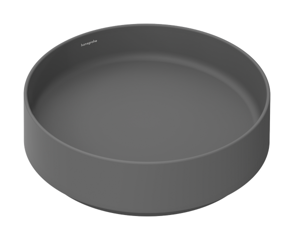 Aufsatzwaschtisch 400/400 ohne Hahnloch und Überlauf Schiefergrau Matt