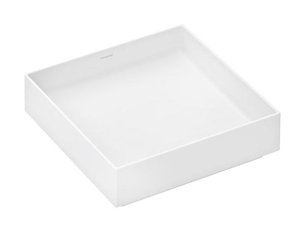 Aufsatzwaschtisch 400/400 ohne Hahnloch und Überlauf Mattweiß