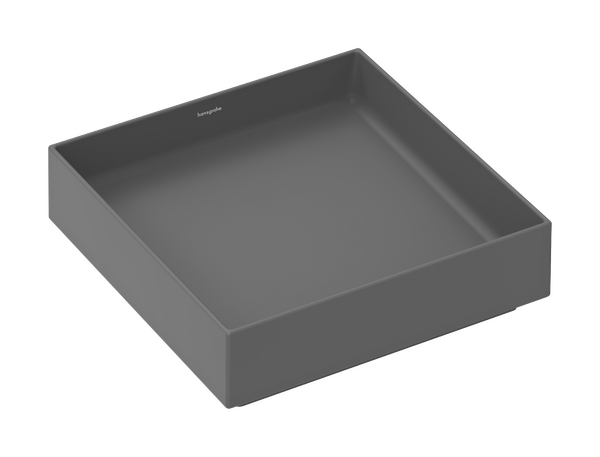 Aufsatzwaschtisch 400/400 ohne Hahnloch und Überlauf Schiefergrau Matt