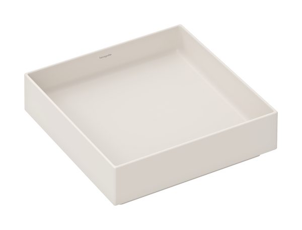 Aufsatzwaschtisch 400/400 ohne Hahnloch und Überlauf Sandbeige Matt