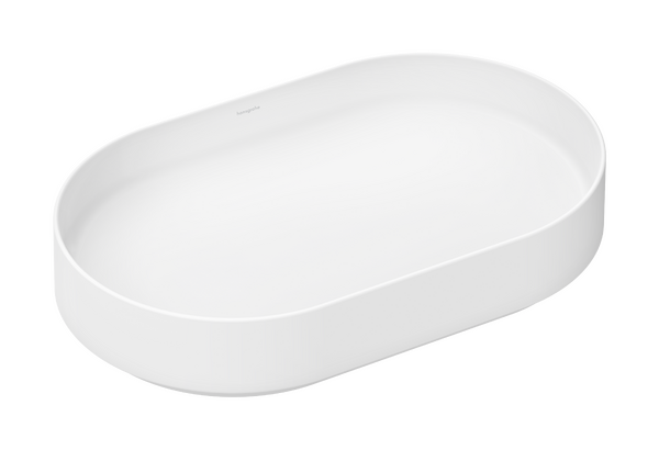 Aufsatzwaschtisch 650/400 ohne Hahnloch und Überlauf Mattweiß