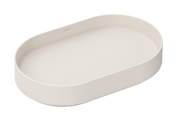 Aufsatzwaschtisch 650/400 ohne Hahnloch und Überlauf Sandbeige Matt