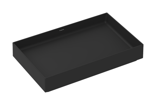 Aufsatzwaschtisch 650/400 ohne Hahnloch und Überlauf Mattschwarz