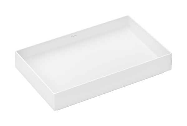 Aufsatzwaschtisch 650/400 ohne Hahnloch und Überlauf Mattweiß