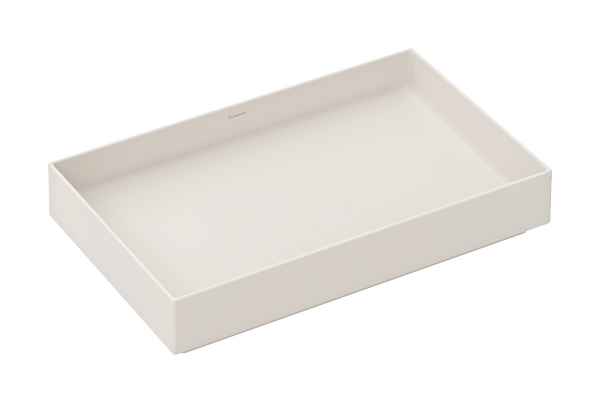 Aufsatzwaschtisch 650/400 ohne Hahnloch und Überlauf Sandbeige Matt