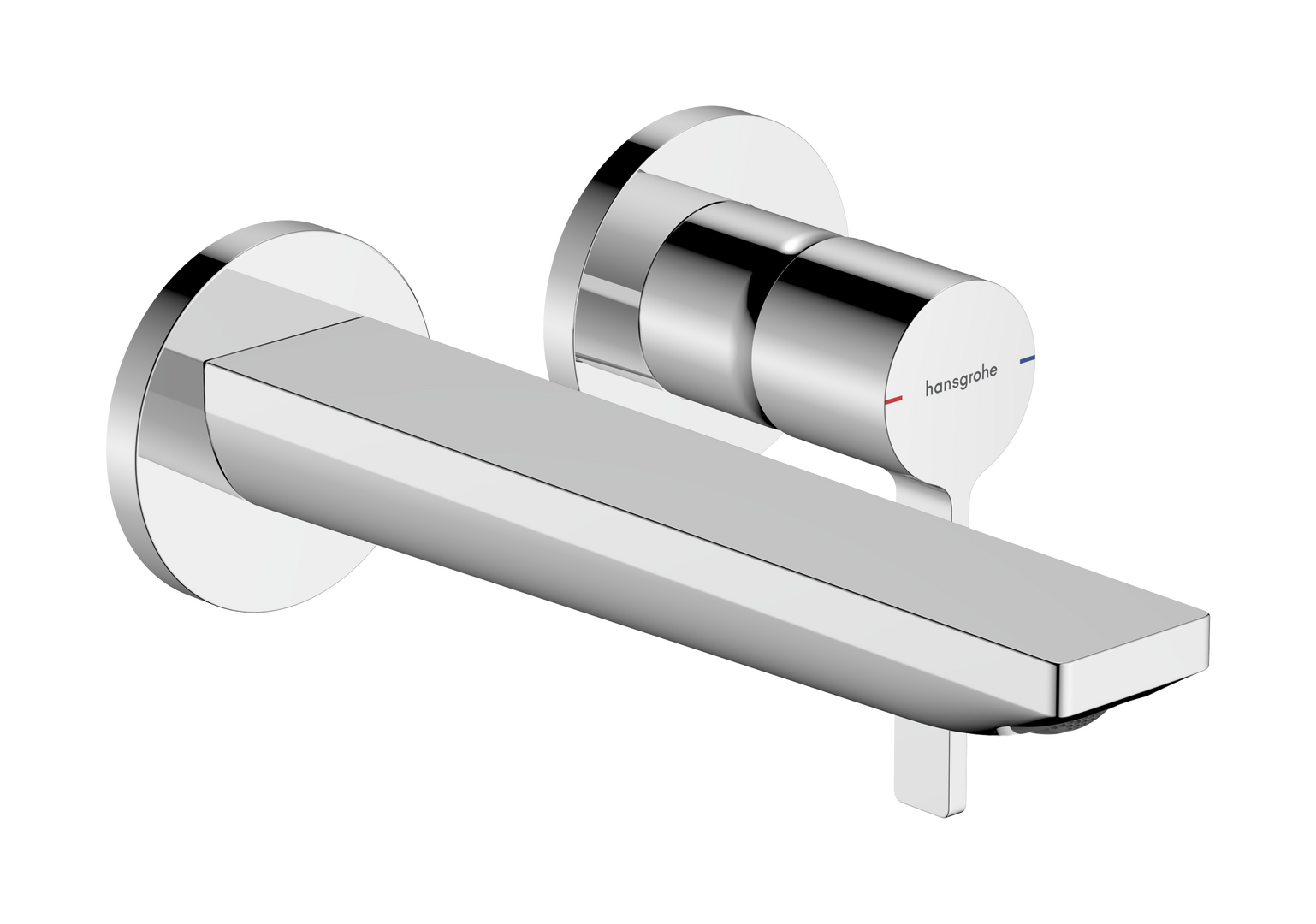 Single lever basin mixer for concealed installation wall-mounted with spout 20 cm without waste set