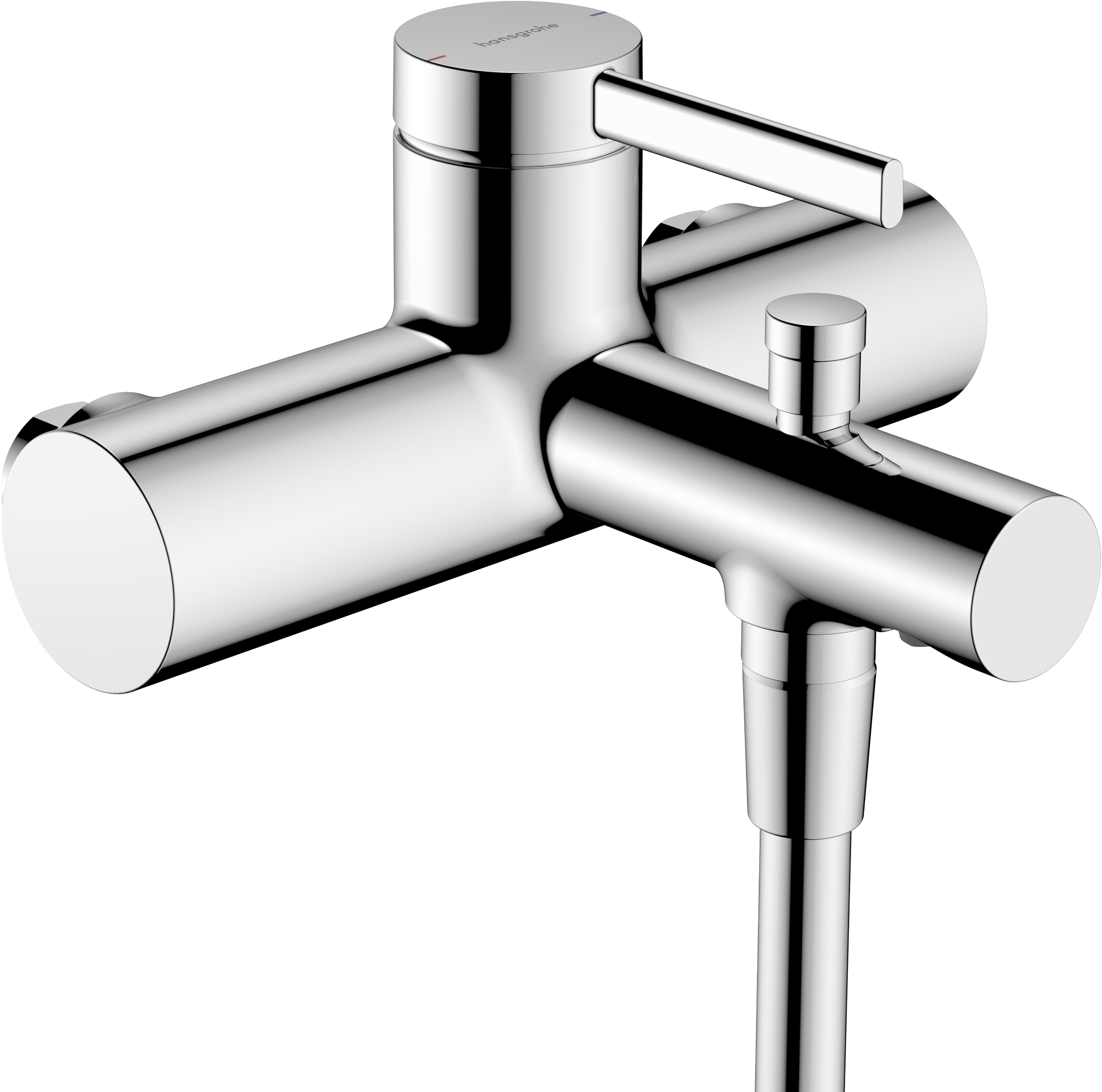 Single lever bath mixer for exposed installation with centre distance 15