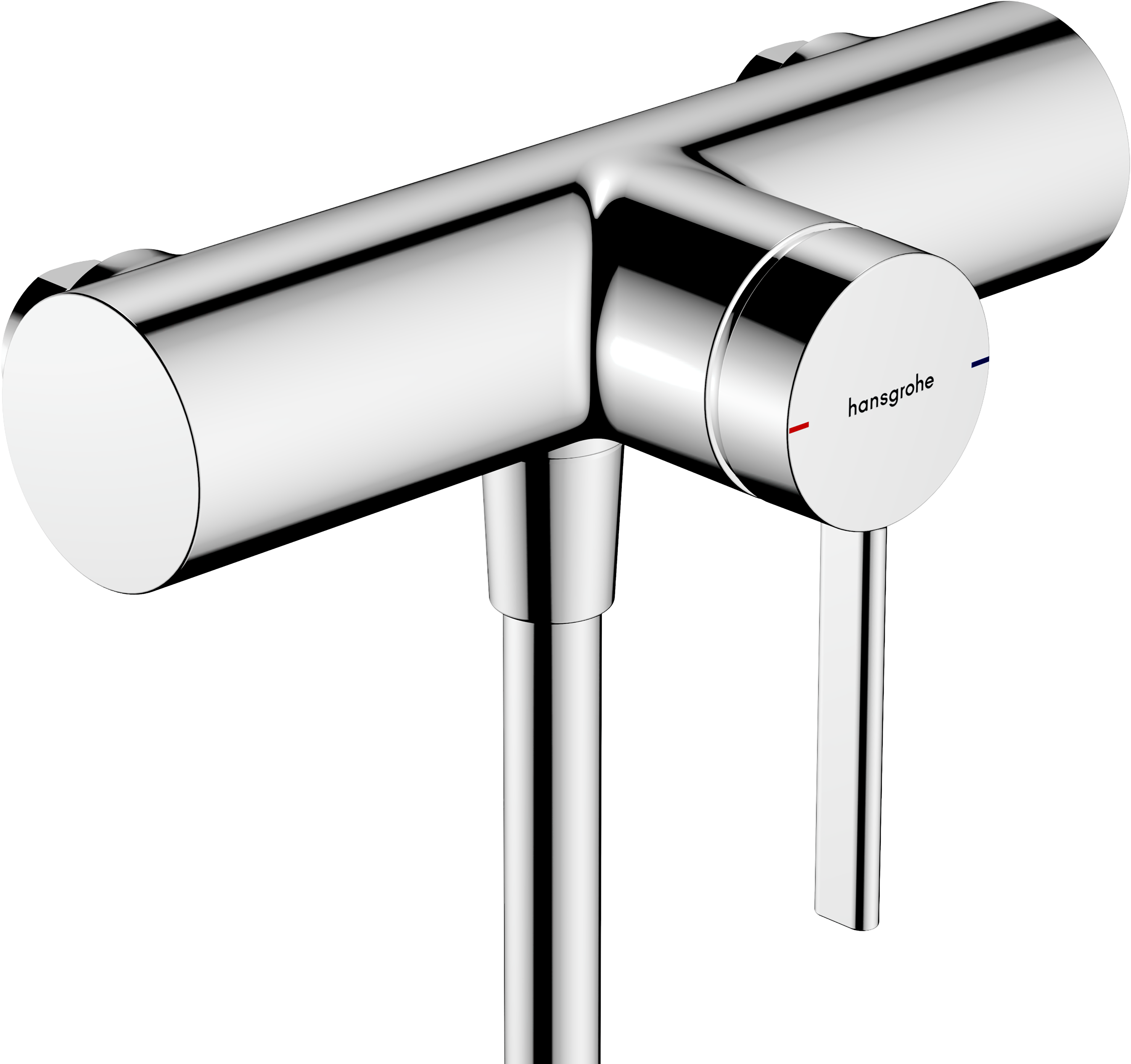 Single lever shower mixer for exposed installation with centre distance 15