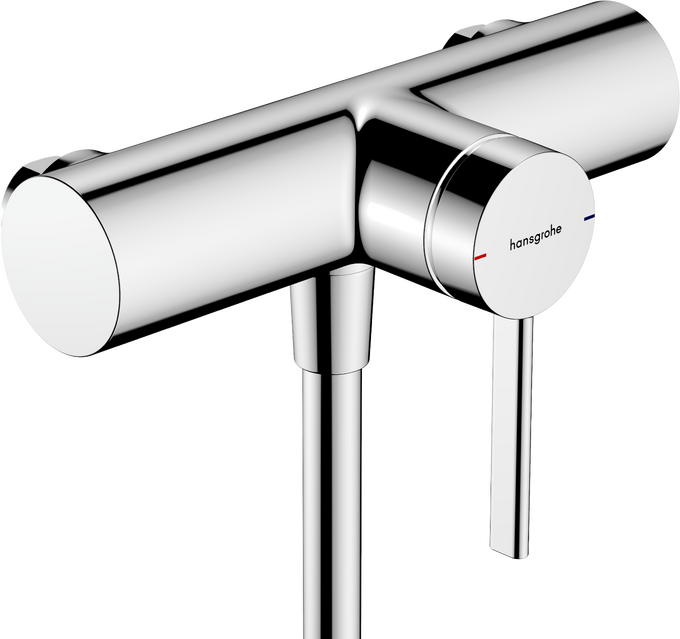 Single lever shower mixer for exposed installation with centre distance 15