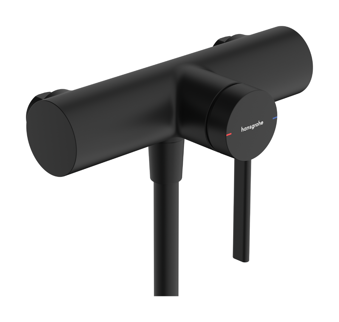 Single lever shower mixer for exposed installation with centre distance 15