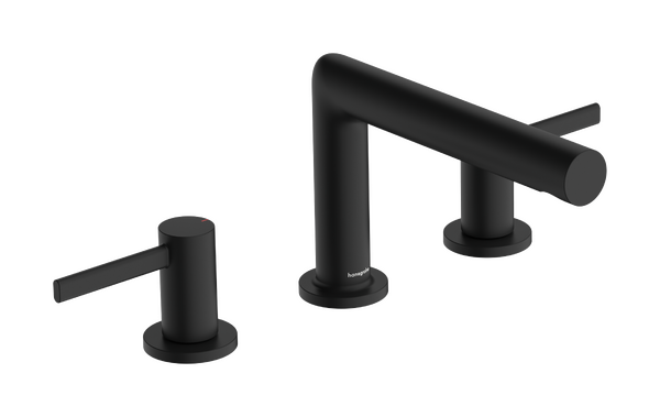 3-huls håndvaskarmatur 100 med løft-op bundventil Mat sort