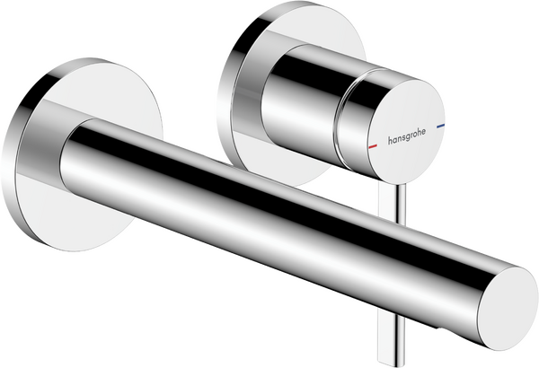 Miscelatore monocomando lavabo ad incasso a parete con bocca di erogazione 19,4 cm Cromo