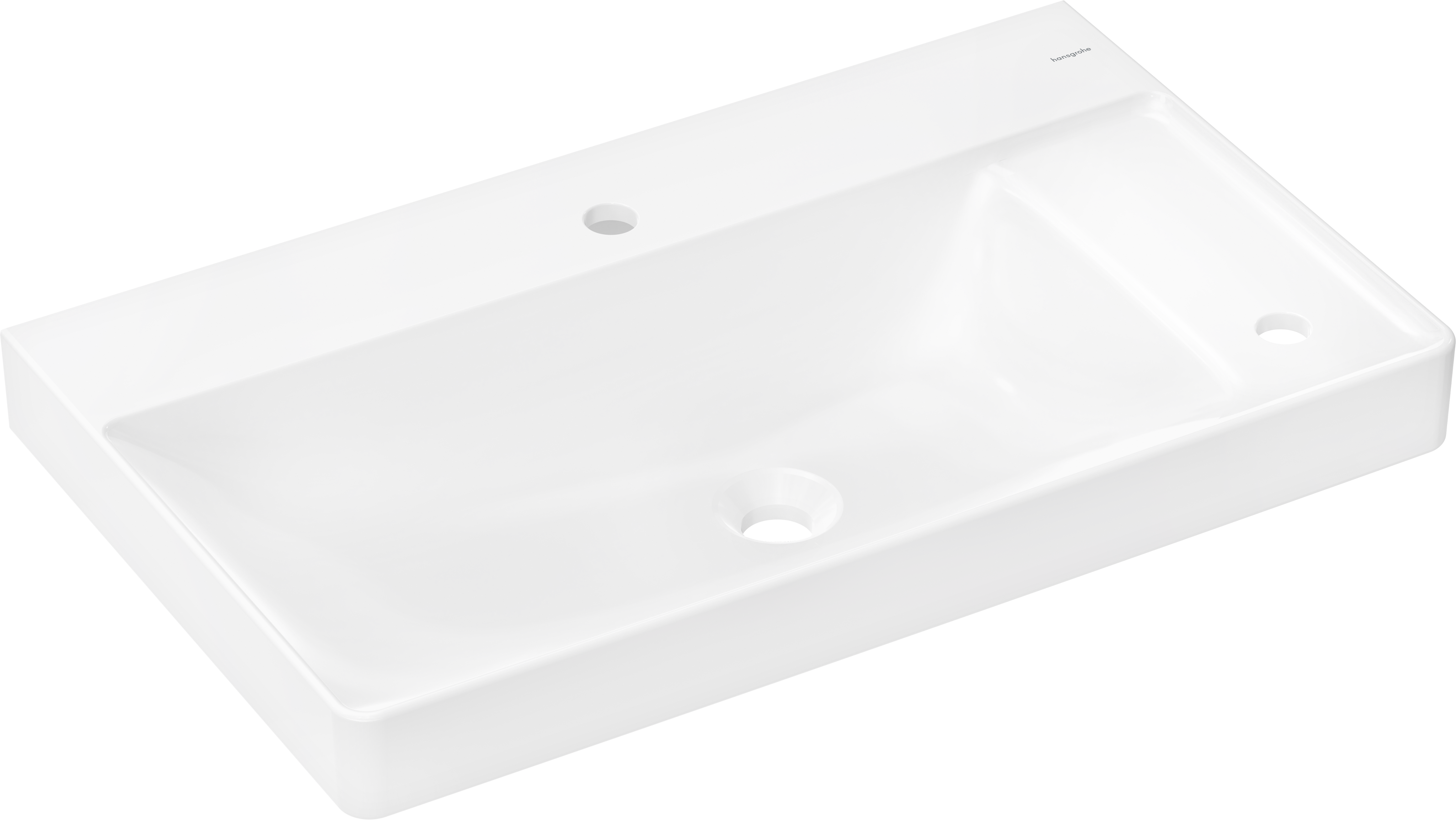 Wash basin with shelf right 800/480 with 2 tap holes without overflow