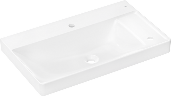 Wash basin with shelf right 800/480 with 2 tap holes without overflow