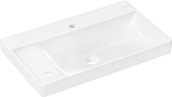Wash basin with shelf left 800/480 with 2 tap holes without overflow