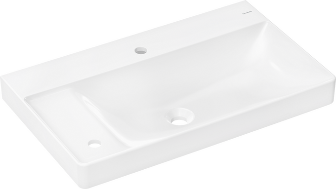 Lavabo con repisa a la izquierda 800/480 con 2 orificios para grifo y sin rebosadero