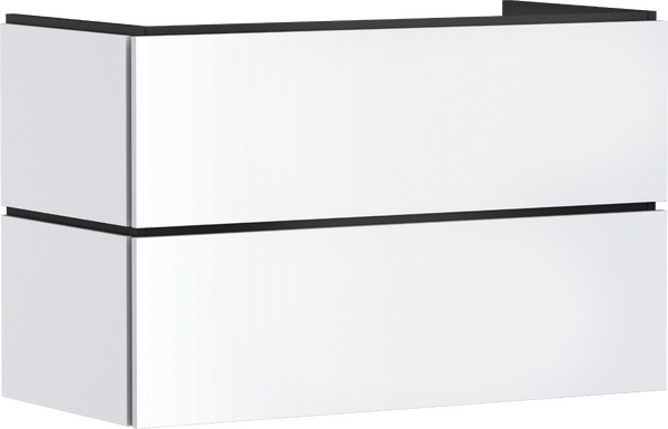 Vanity unit 980/470 with 2 drawers for wash basin Matt White