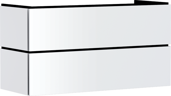 Meuble bas pour plan vasque 1180/470, 2 tiroirs Blanc mat