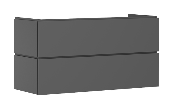 Meuble bas pour plan vasque 1180/470, 2 tiroirs Gris mat