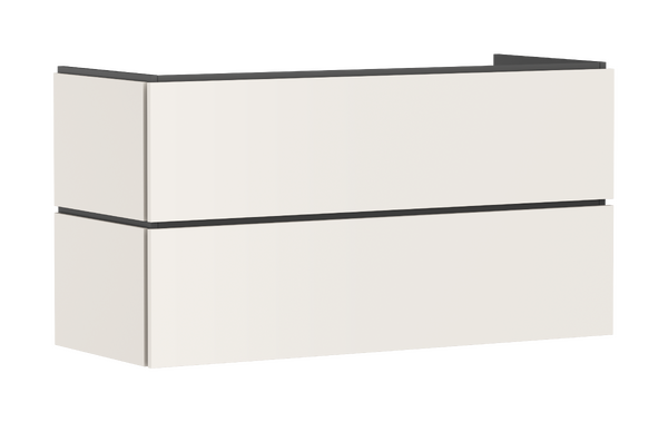 Meuble bas pour plan vasque 1180/470, 2 tiroirs Beige mat