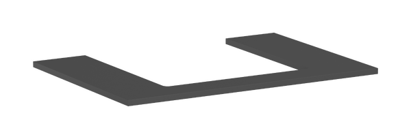 Console 780/550 with cutout middle for countertop basin ground Slate Matt Grey