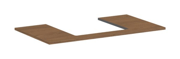 Console 980/550 with cutout middle for countertop basin ground Cashmere Oak