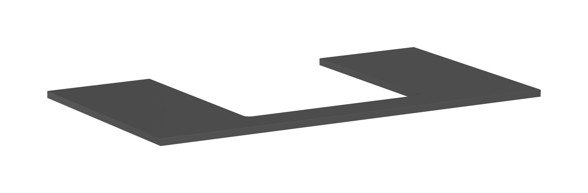 Konsole 980/550 mit Ausschnitt mittig für Aufsatzwaschtisch geschliffen