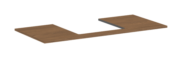 Console 1180/550 with cutout middle for countertop basin ground Cashmere Oak