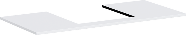 Console 1180/550 with cutout middle for countertop basin ground Matt White