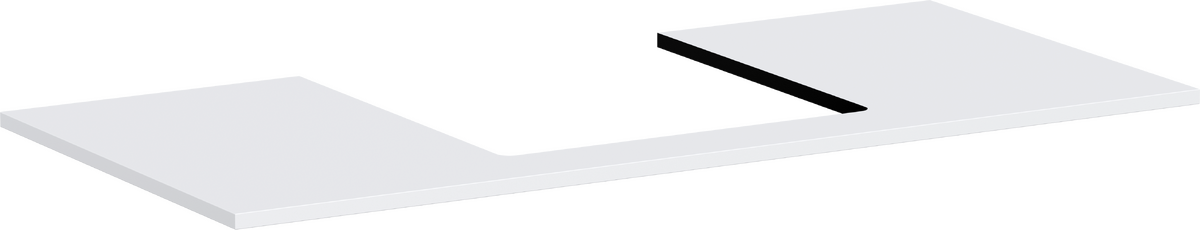 Konsole 1180/550 mit Ausschnitt mittig für Aufsatzwaschtisch geschliffen