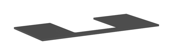 Console 1180/550 with cutout middle for countertop basin ground Slate Matt Grey