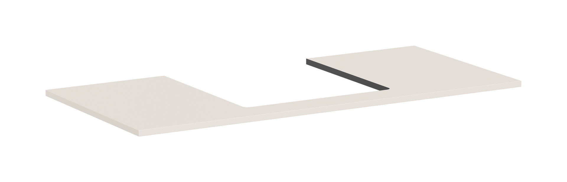 Konsole 1180/550 mit Ausschnitt mittig für Aufsatzwaschtisch geschliffen