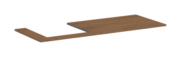 Console 1375/550 with cutout left for countertop basin ground Cashmere Oak