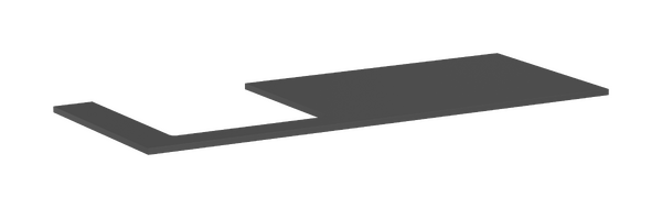 Console 1375/550 with cutout left for countertop basin ground Slate Matt Grey