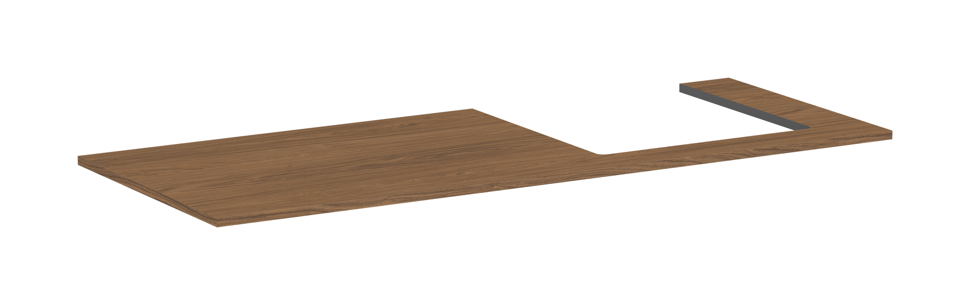 Bordplade 1375/550 med udskæring til højre til bordmonteret vask med slebet underside 500/480 og 550/480