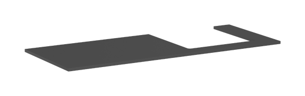 Console 1375/550 with cutout right for countertop basin ground Slate Matt Grey