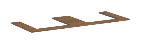Konsole 1375/550 mit 2 Ausschnitten für Aufsatzwaschtisch geschliffen Eiche Kaschmir