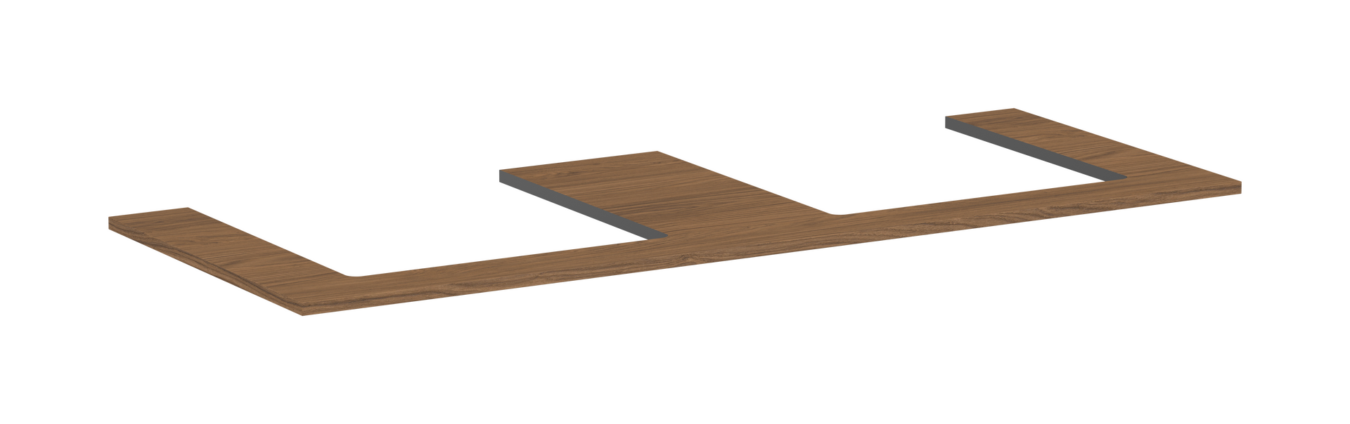 Konsole 1375/550 mit 2 Ausschnitten für Aufsatzwaschtisch geschliffen