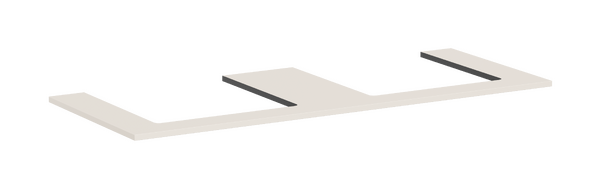 Konsole 1375/550 mit 2 Ausschnitten für Aufsatzwaschtisch geschliffen Sandbeige Matt