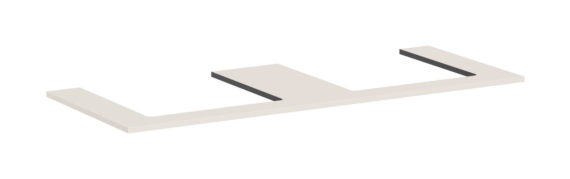 Consola 1375/550 con 2 recortes para lavabo sobre encimera