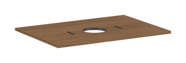 Consola 780/550 con recorte en el centro para lavabo tipo bol sin orificio para grifo Roble cashmere