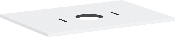 Consola 780/550 con recorte en el centro para lavabo tipo bol sin orificio para grifo Blanco mate