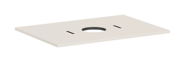 Consola 780/550 con recorte en el centro para lavabo tipo bol sin orificio para grifo Beige arena mate