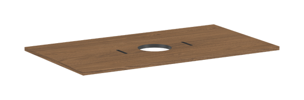 Consola 980/550 con recorte en el centro para lavabo tipo bol sin orificio para grifo Roble cashmere