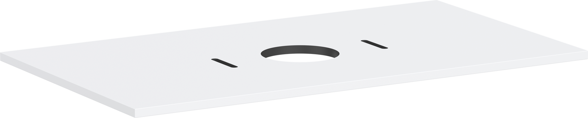 Consola 980/550 con recorte en el centro para lavabo tipo bol sin orificio para grifo