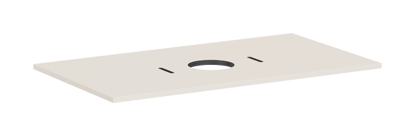 Consola 980/550 con recorte en el centro para lavabo tipo bol sin orificio para grifo Beige arena mate