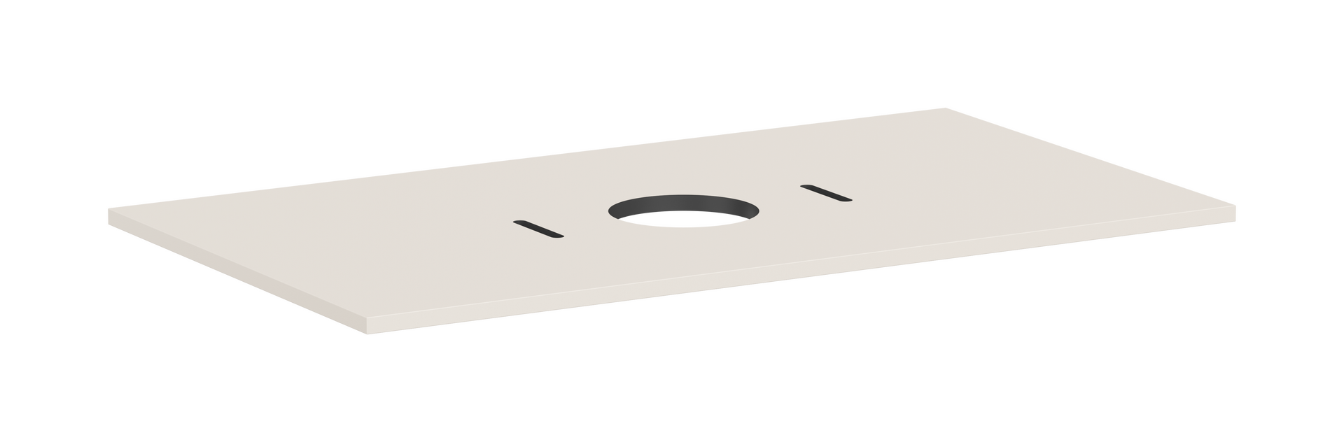 Consola 980/550 con recorte en el centro para lavabo tipo bol sin orificio para grifo