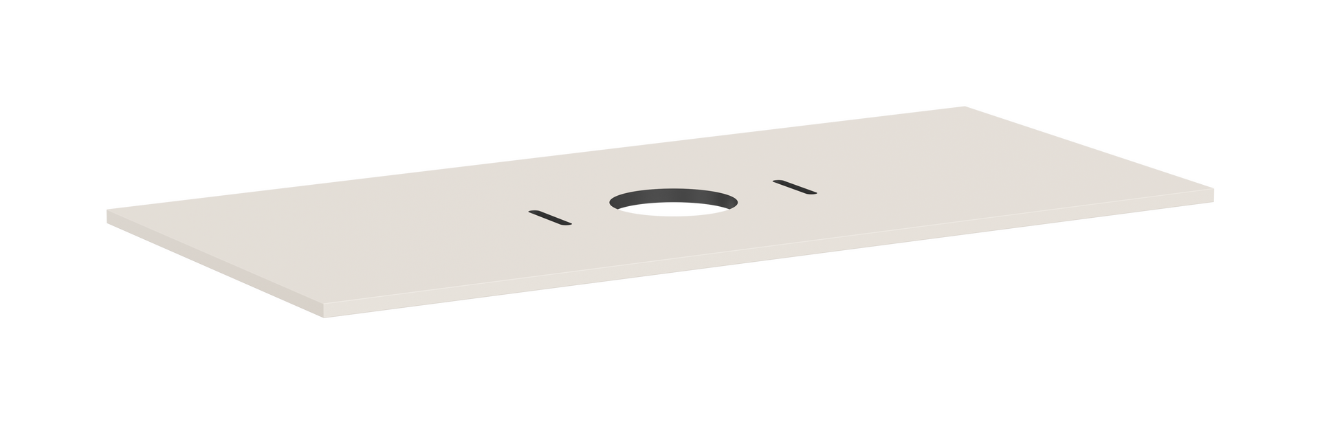 Bordplade 1180/550 med udskæring i midten til bowlevask uden hanehul